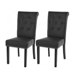 Lot de 2 chaises de salle à manger design noir pieds foncés CDS04010