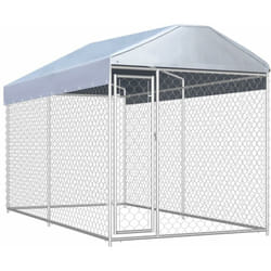 Chenil extérieur cage enclos parc animaux chien d'extérieur avec toit pour chiens 225 cm