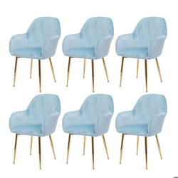 6x chaises fauteuils de salle a manger cuisine design retro velours menthe pieds dores 04_0000827