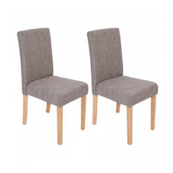 Lot de 2 chaises de salle à manger en tissu gris pieds clairs CDS04018