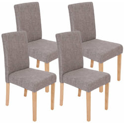 Lot de 4 chaises de salle à manger en tissu gris pieds clairs CDS04118