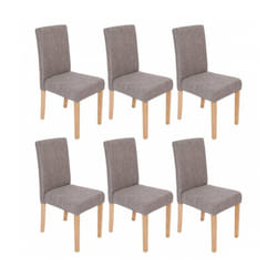 Lot de 6 chaises de salle à manger en tissu gris pieds clairs CDS04218