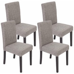 Lot de 4 chaises de salle à manger en tissu gris pieds foncés CDS04128