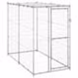 Chenil exterieur cage enclos parc animaux chien exterieur acier galvanise avec toit 110 x 220 x 180 cm