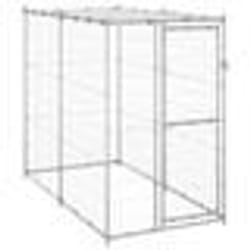 Chenil exterieur cage enclos parc animaux chien exterieur acier galvanise avec toit 110 x 220 x 180 cm