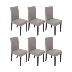 Lot de 6 chaises de salle à manger en tissu gris pieds foncés CDS04228