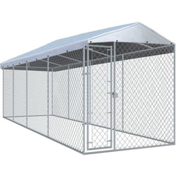 Helloshop26 - Chenil extérieur cage enclos parc animaux chien extérieur avec toit pour chiens 760 x 190 x 225 cm