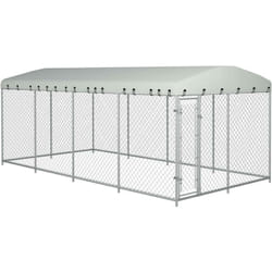 Chenil extérieur cage enclos parc animaux chien extérieur avec toit pour chiens 8 x 4 x 2 m