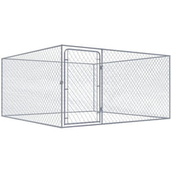 Helloshop26 - Chenil extérieur cage enclos parc animaux chien extérieur pour chiens acier galvanisé 2 x 2 x 1 m