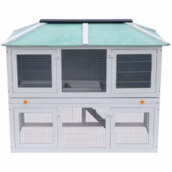 Ce clapier de haute qualité à 2 niveaux offre un grand endroit confortable pour garder des lapins et des poulets mignons. Il  ...