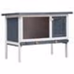 Clapier - Non spécifié - 90 x 45 x 65 cm - Bois gris - Extérieur - Pour lapins
