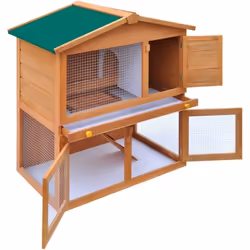 Ce clapier de qualité avec 2 étages fournit un grand endroit confortable pour garder des petits animaux, particulièrement des ...