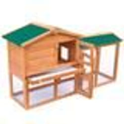 Clapier - Multicolore - 140 x 46 x 85 cm - Bois de sapin - 2 étages - Pour lapins