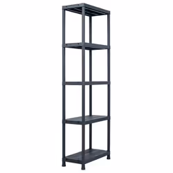etagere de rangement 125 kg 60 x 30 x 180 cm plastique noir