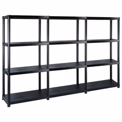 etagere de rangement bibliotheque 4 niveaux 130 cm plastique noir