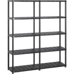 Étagère de rangement à 5 niveaux 170 cm plastique noir