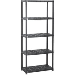 Helloshop26 - tagère de rangement à 5 niveaux noir 71 x 38 x 170 cm plastique