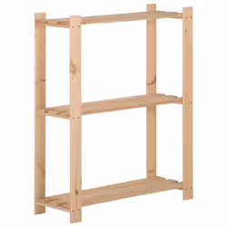 etagere 3 niveaux stockage 60 x 285 x 90 cm bois de pin massif