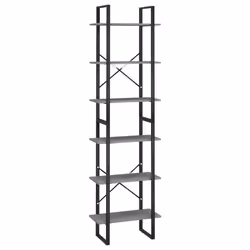 Lot de 2 etageres de rangement 60 x 30 x 210 cm bois de pin massif gris