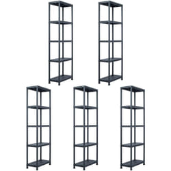 Helloshop26 - tagères de rangement 5 pièces 125 kg 60 x 30 x 180 cm plastique noir