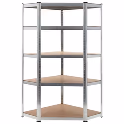 etagere de rangement charge lourde robuste atelier garage outils argente 90 x 90 x 180 cm acier et MDF