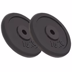 Plaque de poids 2 pieces 2 x 10 kg fonte halteres fitness musculation