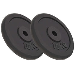 Plaque de poids 2 pieces 2 x 10 kg fonte halteres fitness musculation