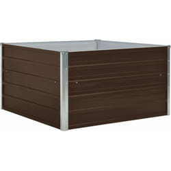 Helloshop26 - Jardinière 100 x 100 x 45 cm acier galvanisé marron