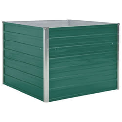 Jardiniere lit sureleve plantes fleurs jardin 100 x 100 x 77 cm acier galvanise vert