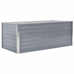 Jardiniere 160 x 80 x 45 cm acier galvanise gris