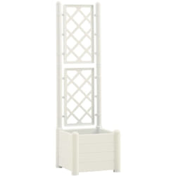 Jardinière avec treillis 43 x 43 x 142 cm pp blanc