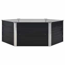 Jardiniere surelevee anthracite 129 x 129 x 45 cm acier galvanise