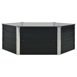 Jardiniere surelevee anthracite 129 x 129 x 45 cm acier galvanise