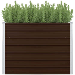 Helloshop26 - Jardinière surélevée marron 100 x 100 x 77 cm jardin plantes fleurs acier galvanisé