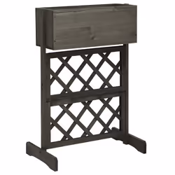 Jardiniere a treillis de jardin gris 45 x 30 x 74 cm bois de sapin