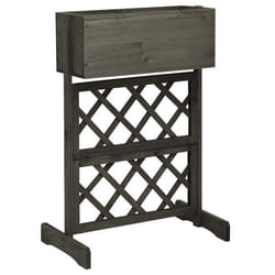 Jardiniere a treillis de jardin gris 45 x 30 x 74 cm bois de sapin