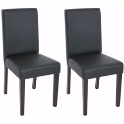 Lot de 2 chaises noir mat pieds foncés Assise est dossier rembourrés Coins et bords arrondis Design moderne Pieds antidérapan ...