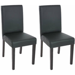Lot de 2 chaises de salle à manger synthétique noir mat pieds foncés CDS04035