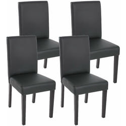 Lot de 4 chaises de salle à manger synthétique noir mat pieds foncés CDS04135
