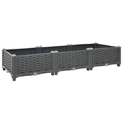 Jardiniere lit sureleve plantes fleurs jardin 120 x 40 x 23 cm polypropylene gris fonce