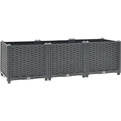 Helloshop26 - Jardinière lit surélevé plantes fleurs jardin 120 x 40 x 38 cm polypropylène gris foncé