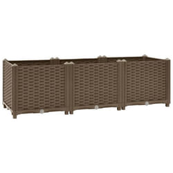 Jardiniere lit sureleve plantes fleurs jardin 120 x 40 x 38 cm polypropylene marron