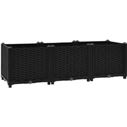 Helloshop26 - Jardinière lit surélevé plantes fleurs jardin 120 cm polypropylène noir