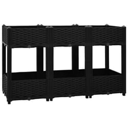 Jardiniere lit sureleve plantes fleurs jardin 120 x 40 x 71 cm polypropylene noir