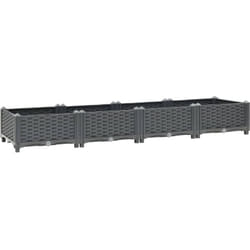 Helloshop26 - Jardinière lit surélevé plantes fleurs jardin 160 cm polypropylène gris