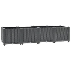 Jardiniere lit sureleve plantes fleurs jardin 160 x 40 x 38 cm polypropylene gris fonce