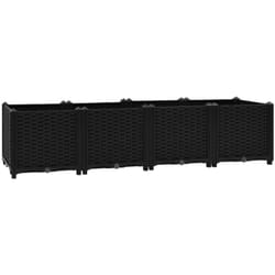 Helloshop26 - Jardinière lit surélevé plantes fleurs jardin 160 x 40 x 38 cm polypropylène noir
