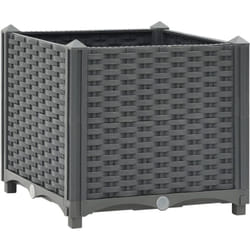 Helloshop26 - Jardinière lit surélevé plantes fleurs jardin 40 x 40 x 38 cm polypropylène gris foncé