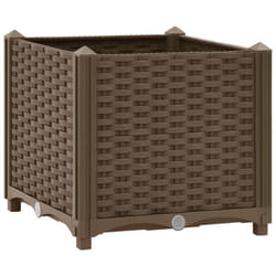 Helloshop26 - Jardinière lit surélevé plantes fleurs jardin 40 x 40 x 38 cm polypropylène marron