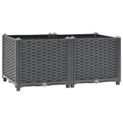 Jardiniere lit sureleve plantes fleurs jardin 80 x 40 x 38 cm polypropylene gris fonce